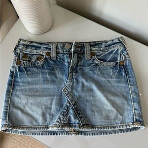 True Religion Blue Pencil Mini Skirt for Casual Wear